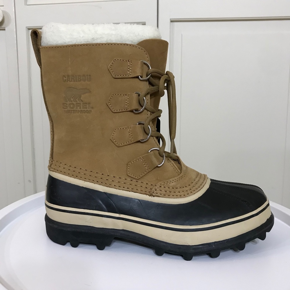 Sorel Caribou Waterproof Buff Boots Size 10